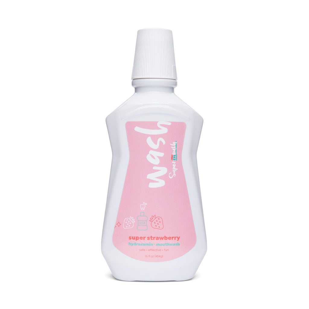 SuperMouth® Fluoride-Free Mouthwash – Nano-Hydroxyapatite, D3 & K2, Prebiotics, Alkaline pH 8.5, Alcohol-Free, 4 Flavors