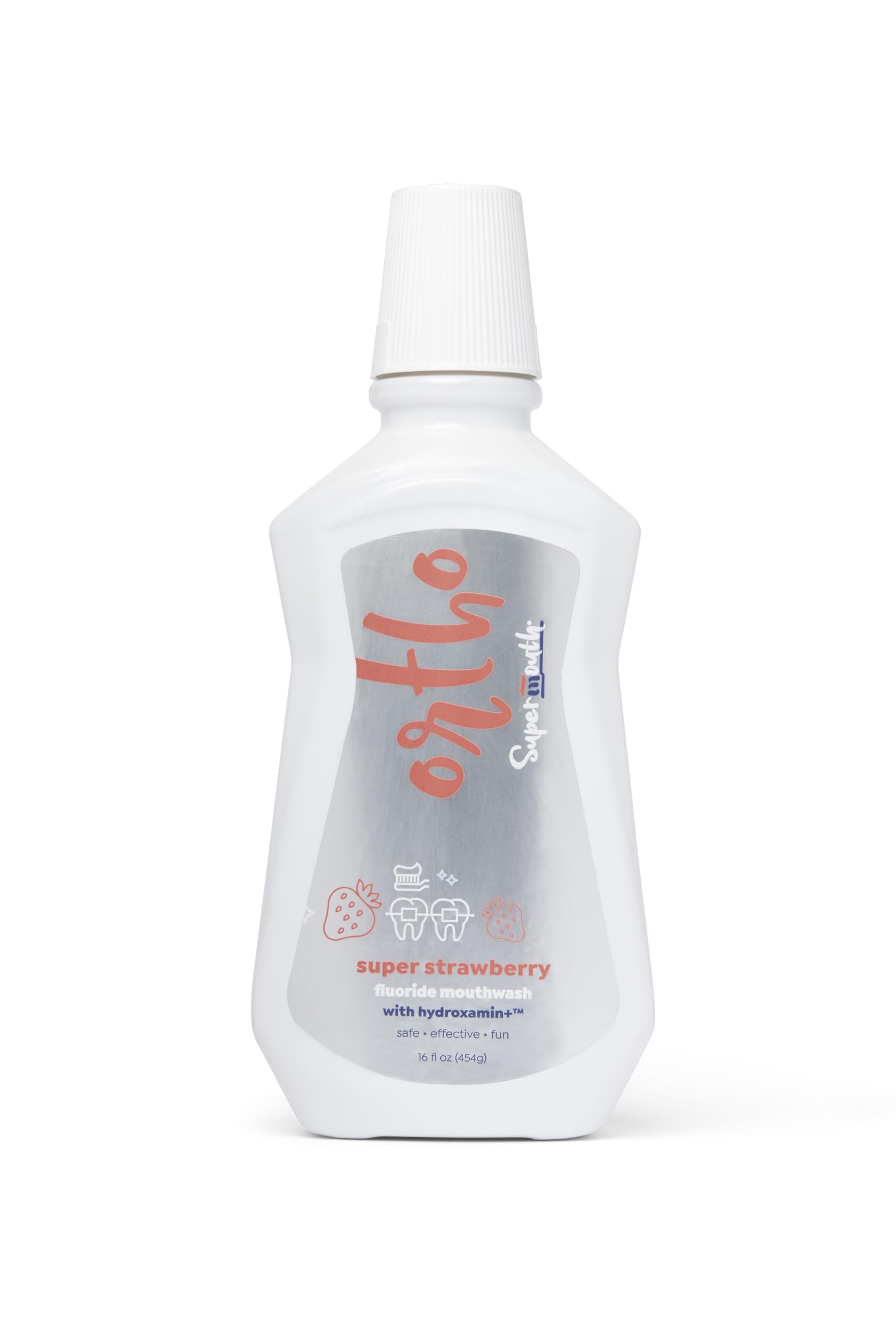 SuperMouth Ortho Mouthwash – Fluoride + Nano-Hydroxyapatite, D3 & K2, Prebiotics, Alcohol-Free
