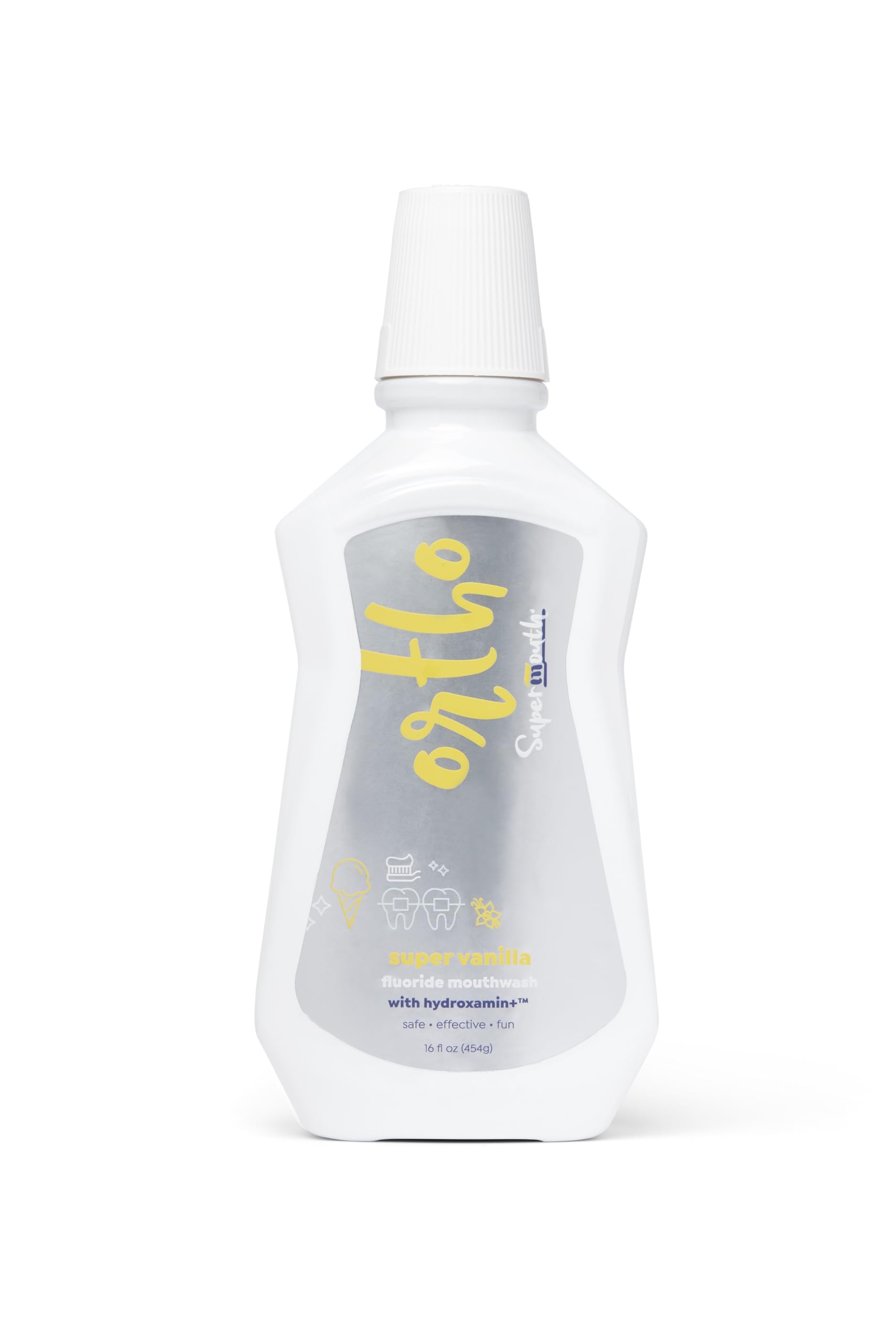 SuperMouth® Ortho Mouthwash – Fluoride + Nano-Hydroxyapatite, Prebiotics, Alcohol-Free, For Braces