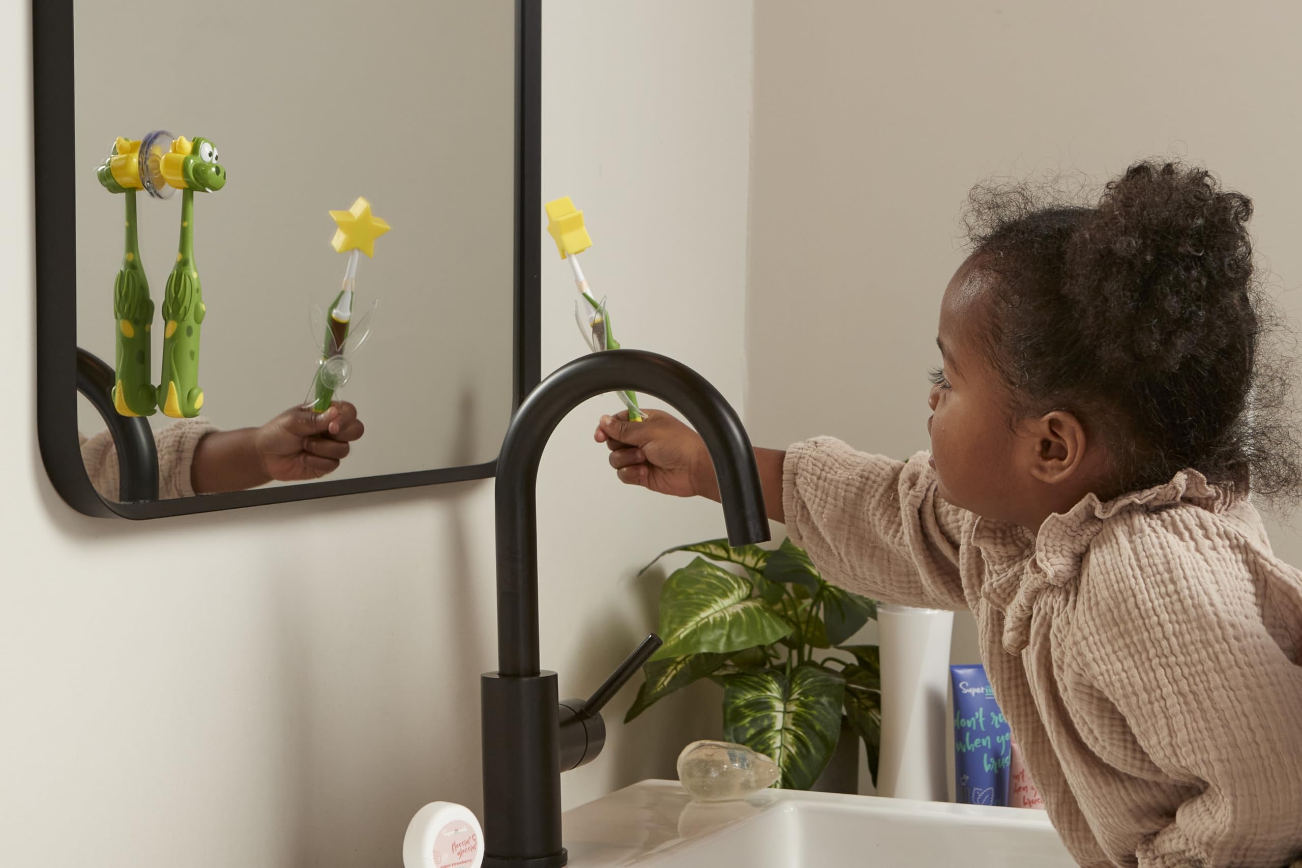SuperMouth Toddler Toothbrush – Ultra Soft Bristles, 0-5, AR Sticker