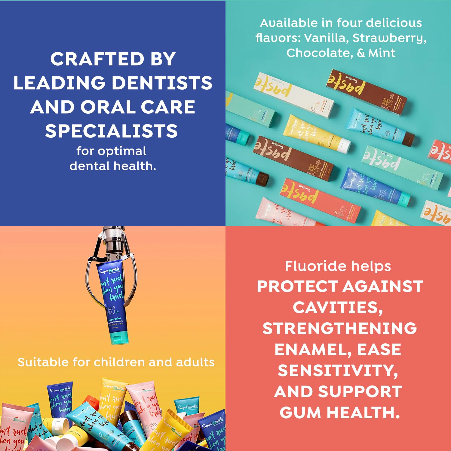 SuperMouth Fluoride Toothpaste for Adults & Kids | Cavities, Whitening, Nano Hydroxyapatite