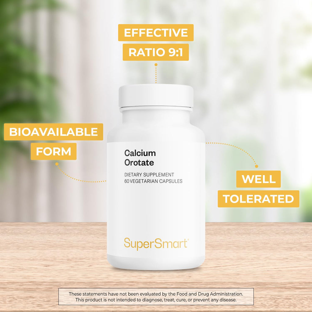 SuperSmart Calcium Orotate + Magnesium Orotate 9:1 – Highly Bioavailable Teeth & Bones | Non-GMO & Gluten Free