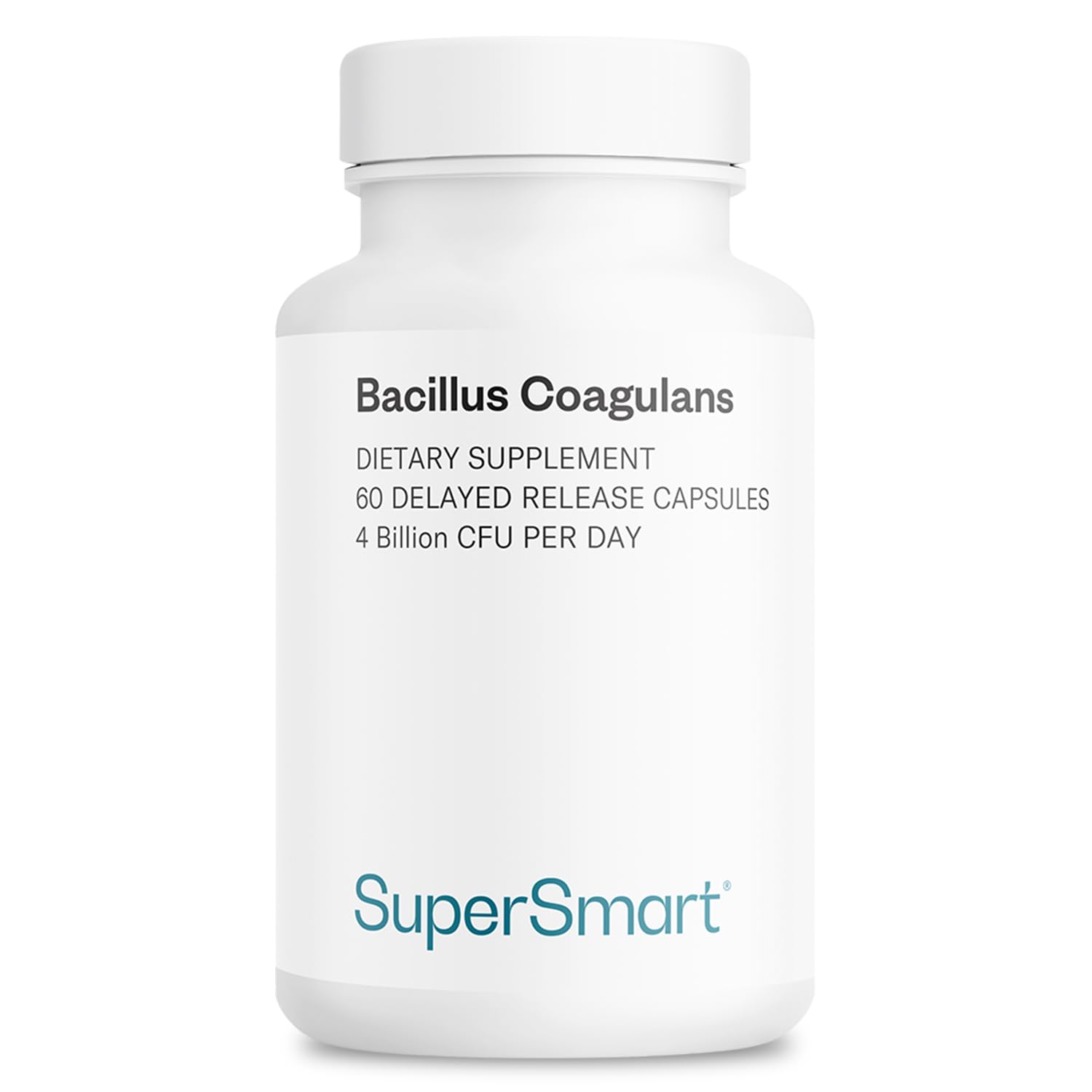 Supersmart Bacillus Coagulans Probiotic 4 Billion CFU per Day - High Absorption (Non-GMO & Gluten Free) - 60 Delayed Release Capsules