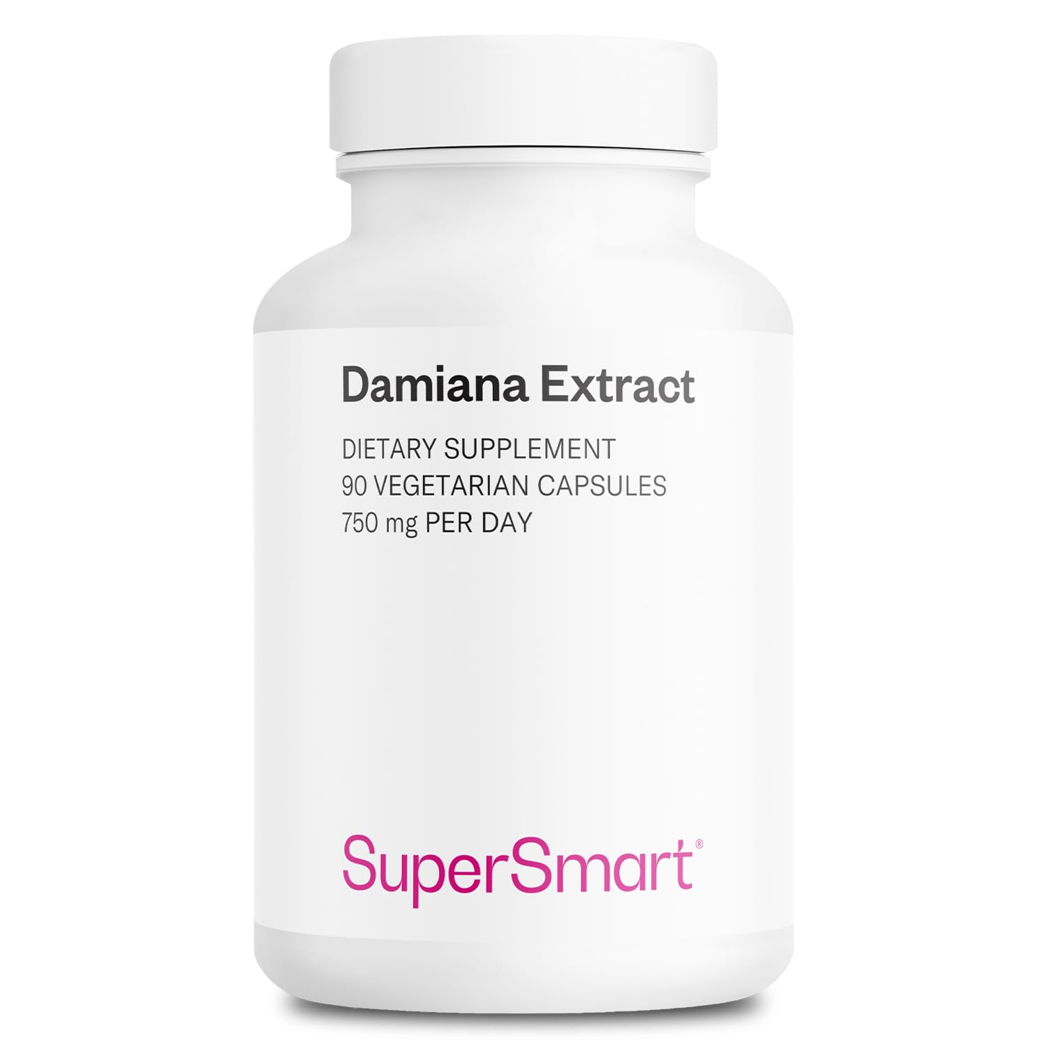 Damiana Extract 750mg per Day – Supersmart (Turnera Herb) | Non-GMO & Gluten Free | 90 Vegetarian Capsules