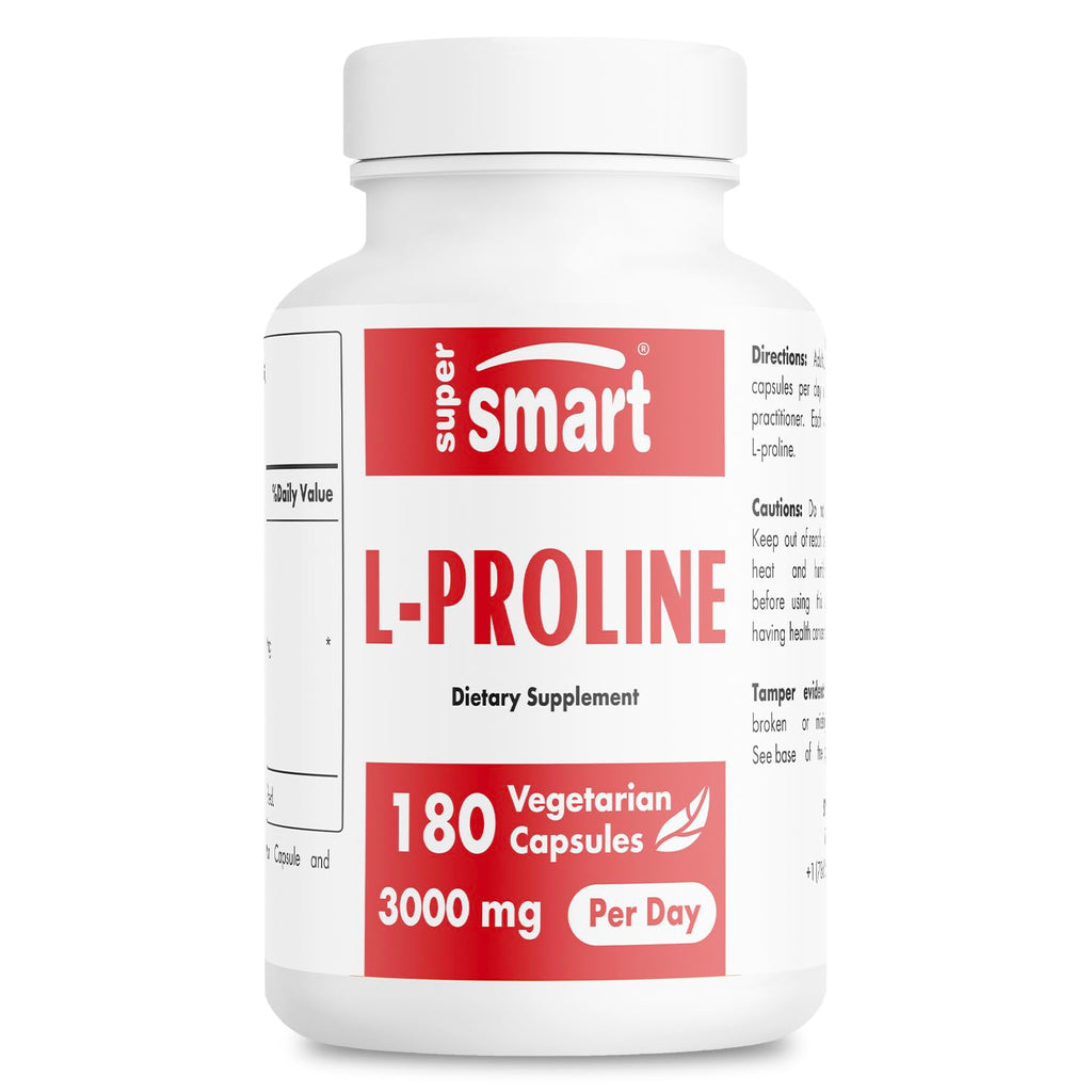 Supersmart L-Proline 3000mg/day – High Strength, Non-GMO Gluten Free