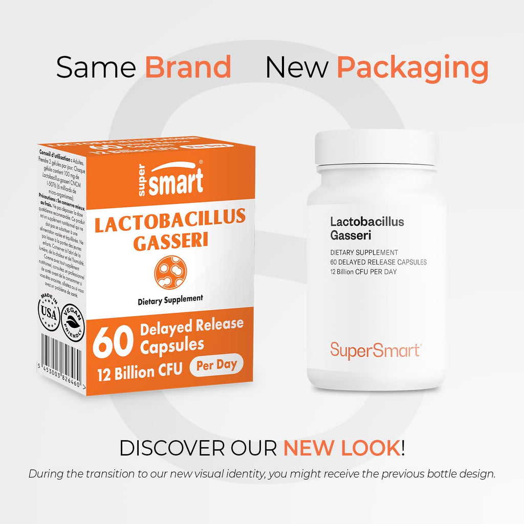 Supersmart Lactobacillus Gasseri 12B CFU Daily Probiotic – Non-GMO & Gluten Free | 60 DR Capsules