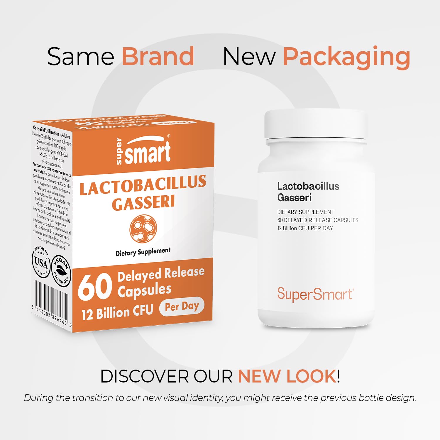 Supersmart Lactobacillus Gasseri 12B CFU Daily Probiotic – Non-GMO & Gluten Free | 60 DR Capsules