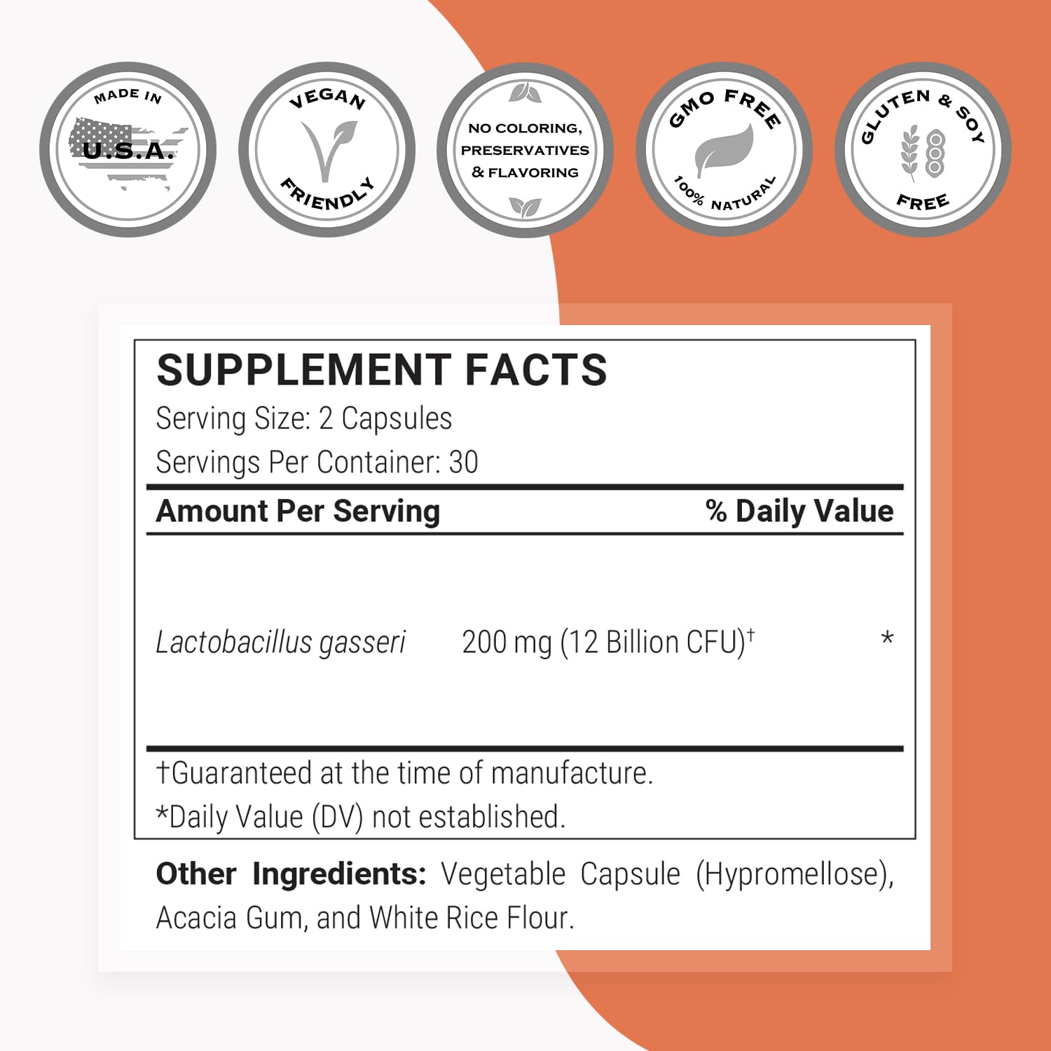 Supersmart Lactobacillus Gasseri 12B CFU Daily Probiotic – Non-GMO & Gluten Free | 60 DR Capsules