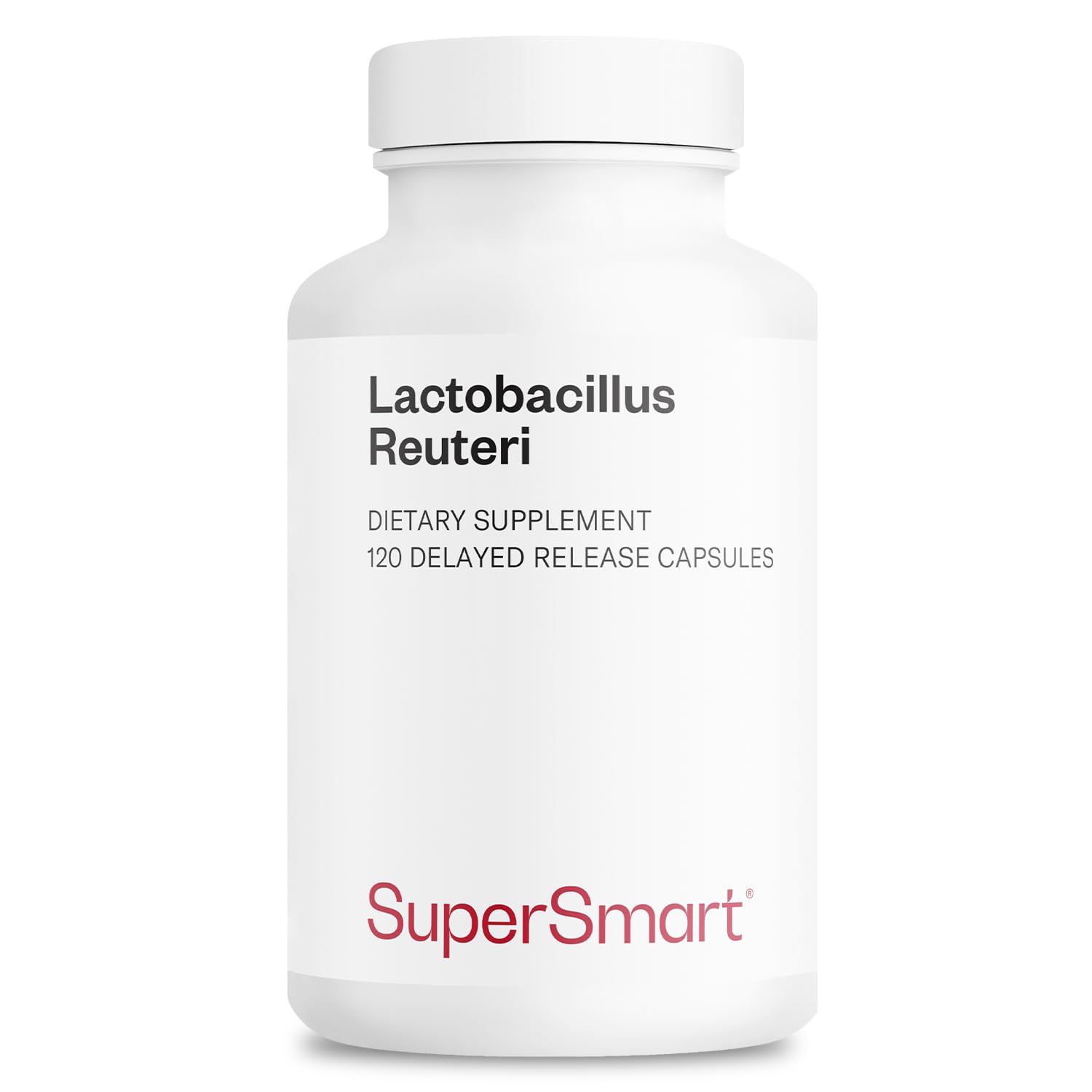 Supersmart Lactobacillus Reuteri 5 Billion CFU Daily | Probiotic Supplement | Non-GMO & Gluten Free | 120 DR Capsules