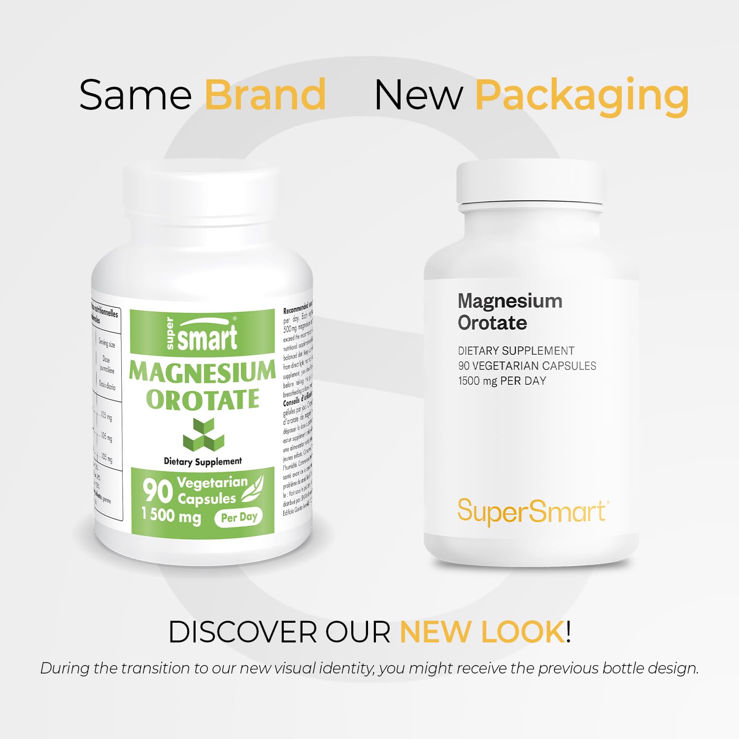 SuperSmart Magnesium Orotate 1500mg per Day - High Absorption Magnesium Supplement | Non-GMO & Gluten Free - 90 Vegetarian Capsules