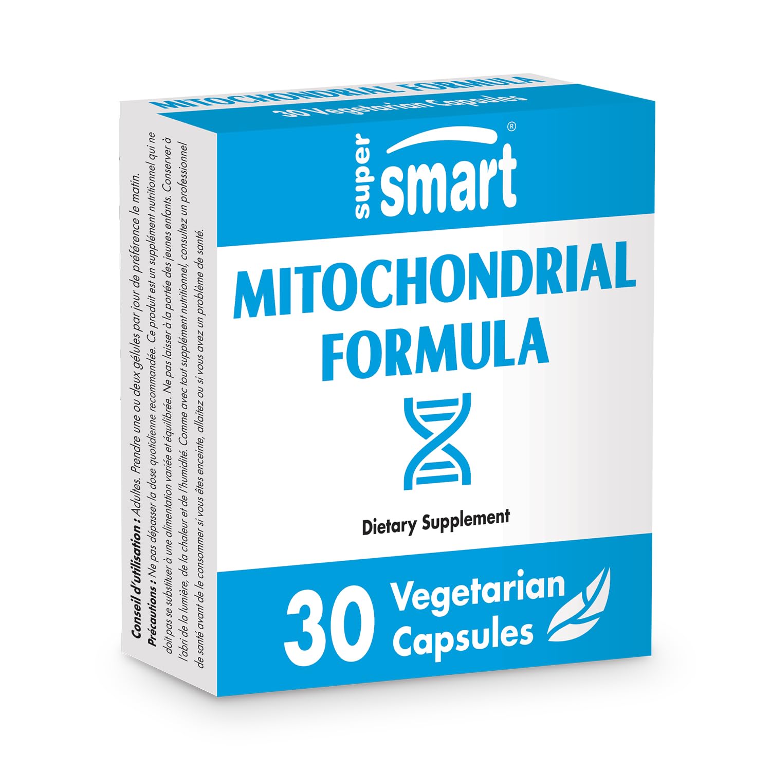 SuperSmart Mitochondrial Formula Advanced - PQQ, R-Lipoic Acid & Acetyl-L-Carnitine | Non-GMO, Gluten Free | 30 Vegetarian Capsules