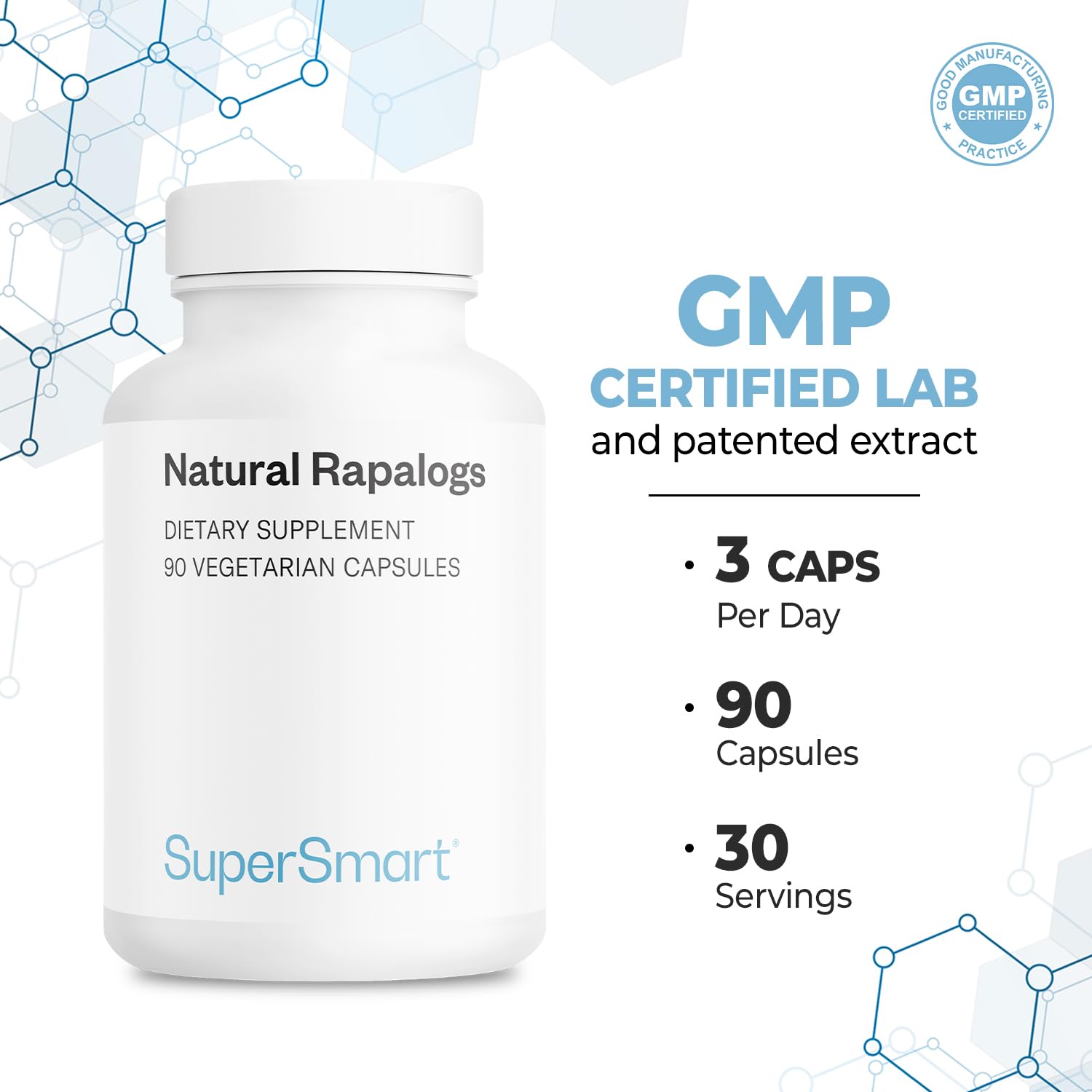 Supersmart Natural Rapalogs (90 Veg Caps) – Meriva, EGCG, Trans-Resveratrol