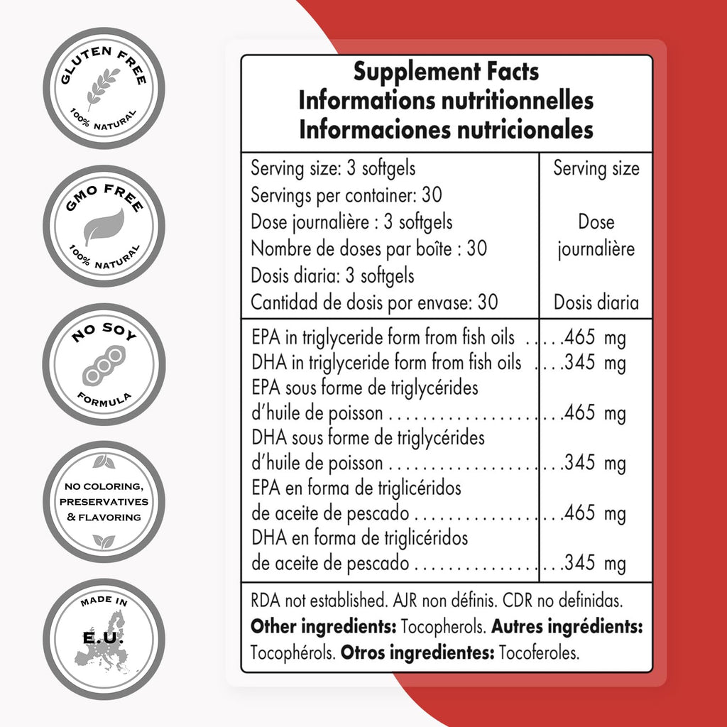 Supersmart Super Omega 3 1500mg/day | EPA & DHA | Friend of The Sea | 90 Softgels