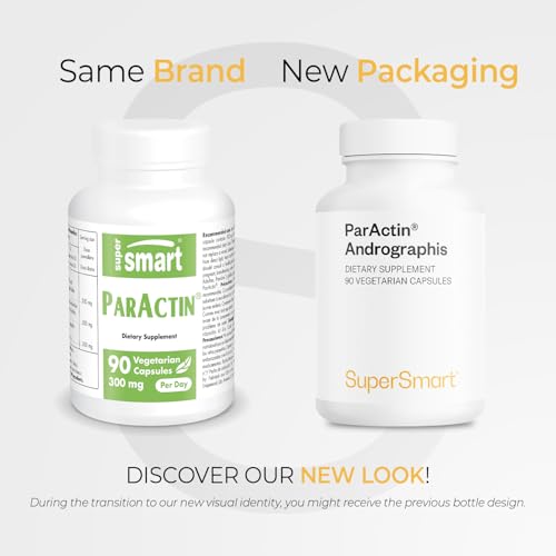 Supersmart ParActin 300mg - Andrographis Paniculata | Non-GMO & Gluten Free | 90 Vegetarian Capsules