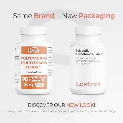 Supersmart Polypodium Leucotomos 1000 mg Daily – Skin Protection & Antioxidant (PLE) – 90 Veg Capsules