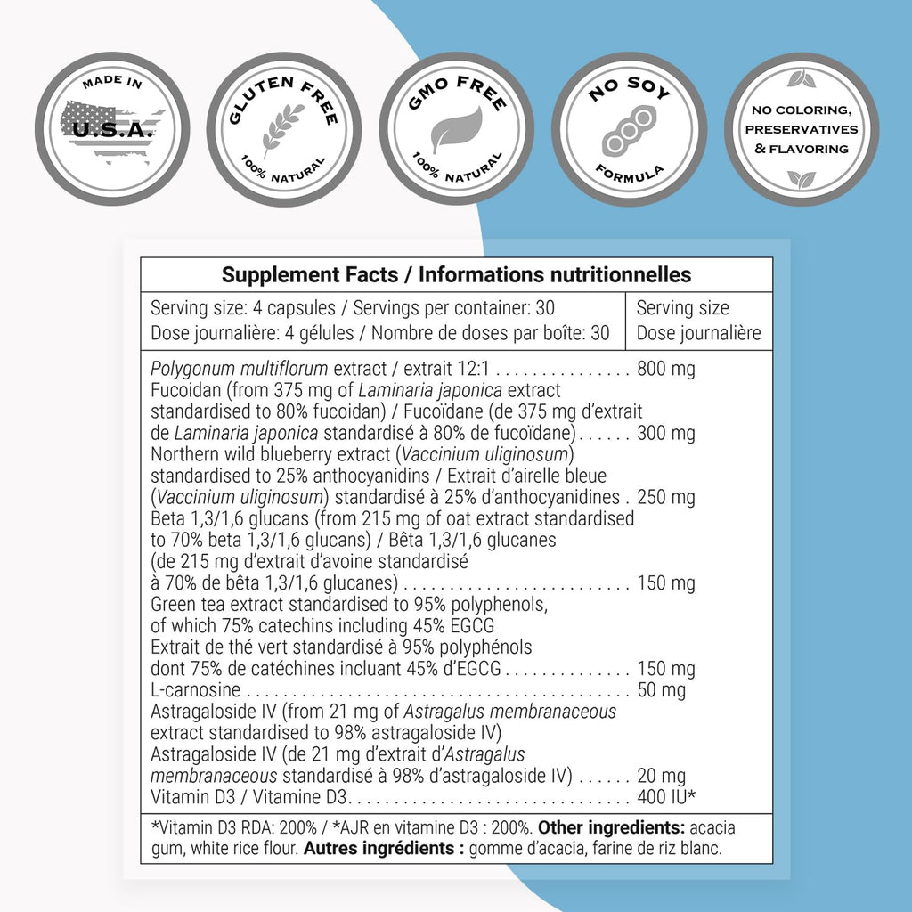 Supersmart Stem Cells Activator (Advanced Formula) – Astragaloside & Fucoidan | Non-GMO & Gluten Free | 120 Vegetarian Capsules