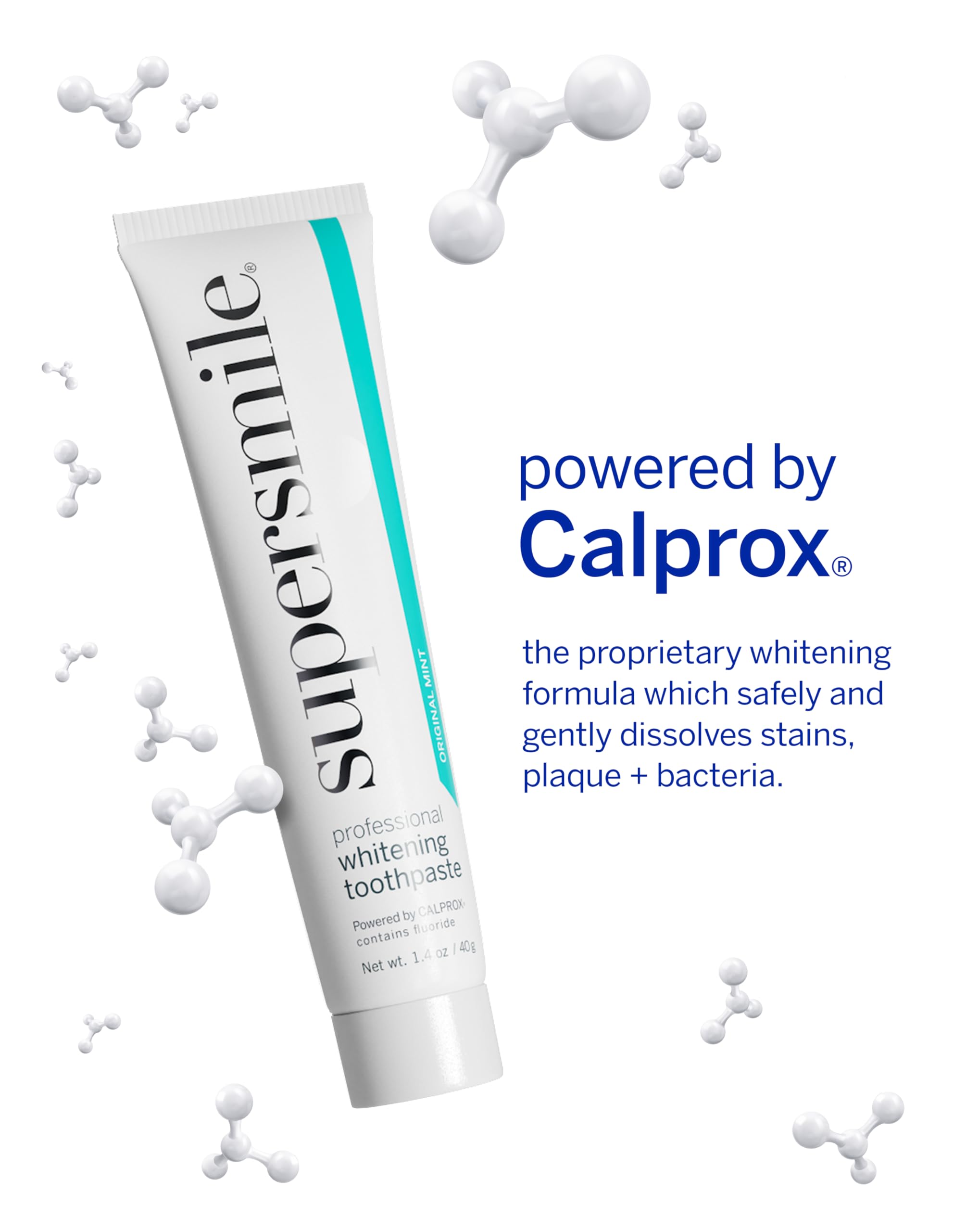 Supersmile Pro Whitening Toothpaste with Fluoride – 6 Shades, Enamel Strength, Travel Size 1.4 oz