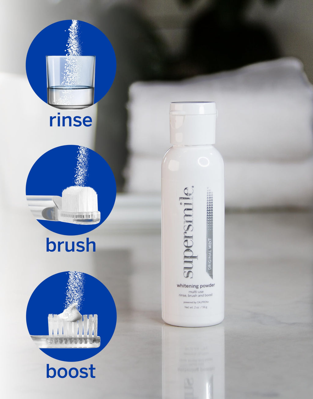 Supersmile Triple-Use Whitening Powder 2 oz – Rinse, Brush & Boost