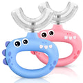 SUPERZZKKE U-Shaped Toddler Toothbrush – 360° Cleaning for Ages 1-4 (2-Pack) | Food-Grade Silicone