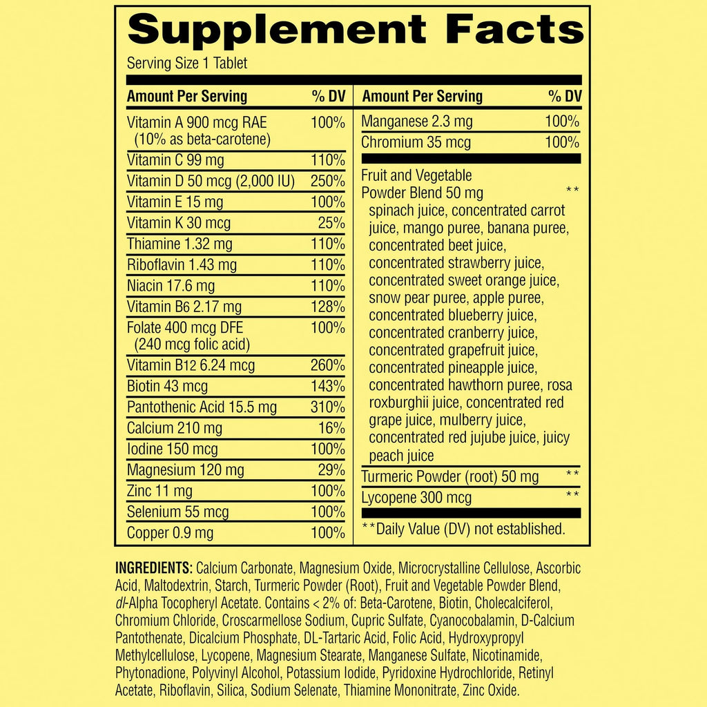 SUREFECT Spring Valley Men's Multivitamin with Turmeric – 150 Tablets + Free Organizer