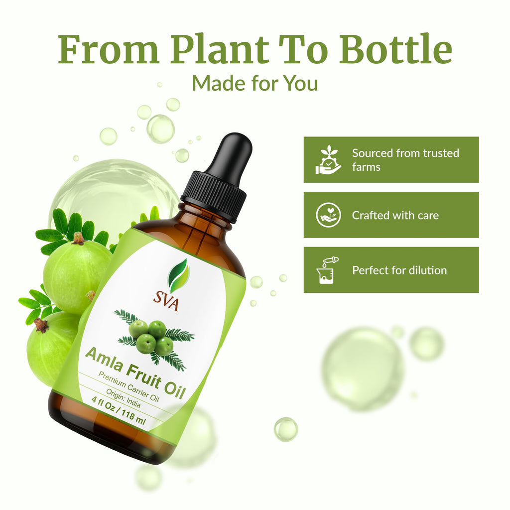 SVA Amla Oil 4oz (118ml) Premium Carrier Oil for Hair, Scalp & Skin