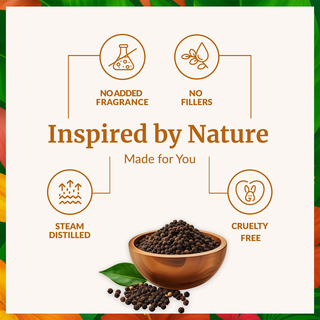 SVA Black Pepper Essential Oil (4 Oz) – 100% Natural, Dropper Included | Diffuser, Skin & Hair Care