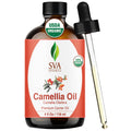 SVA Camellia Seed Oil Organic – Cold-Pressed Carrier Oil, 4 Fl Oz with Dropper