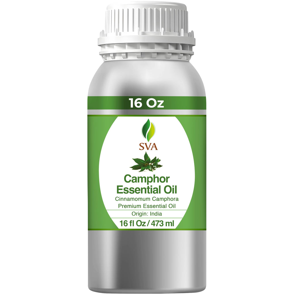 SVA Camphor Essential Oil – 16 oz | 100% Natural Camphor Oil for Diffuser, Hair & Skin Care