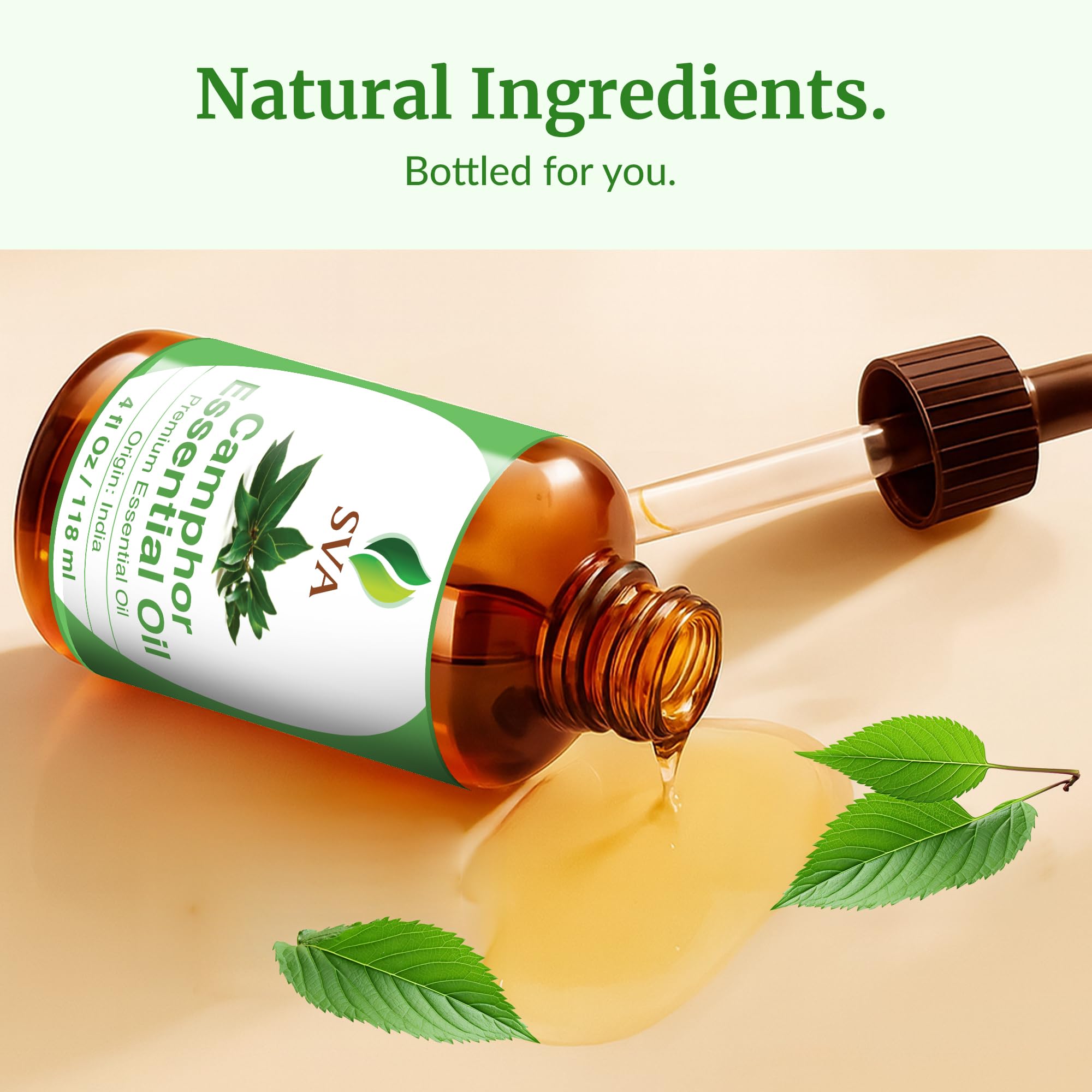 SVA Camphor Essential Oil – 4 Oz – 100% Natural for Diffuser, Hair & Skin