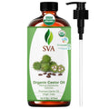 SVA Castor Seed Oil Organic – 16 Fl Oz | Cold-Pressed 100% Natural Carrier Oil