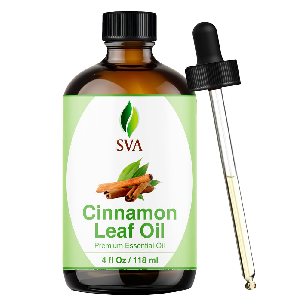 SVA Cinnamon Leaf Essential Oil – 4 oz | 100% Natural Cinnamon Oil for Diffuser, Skin & Hair