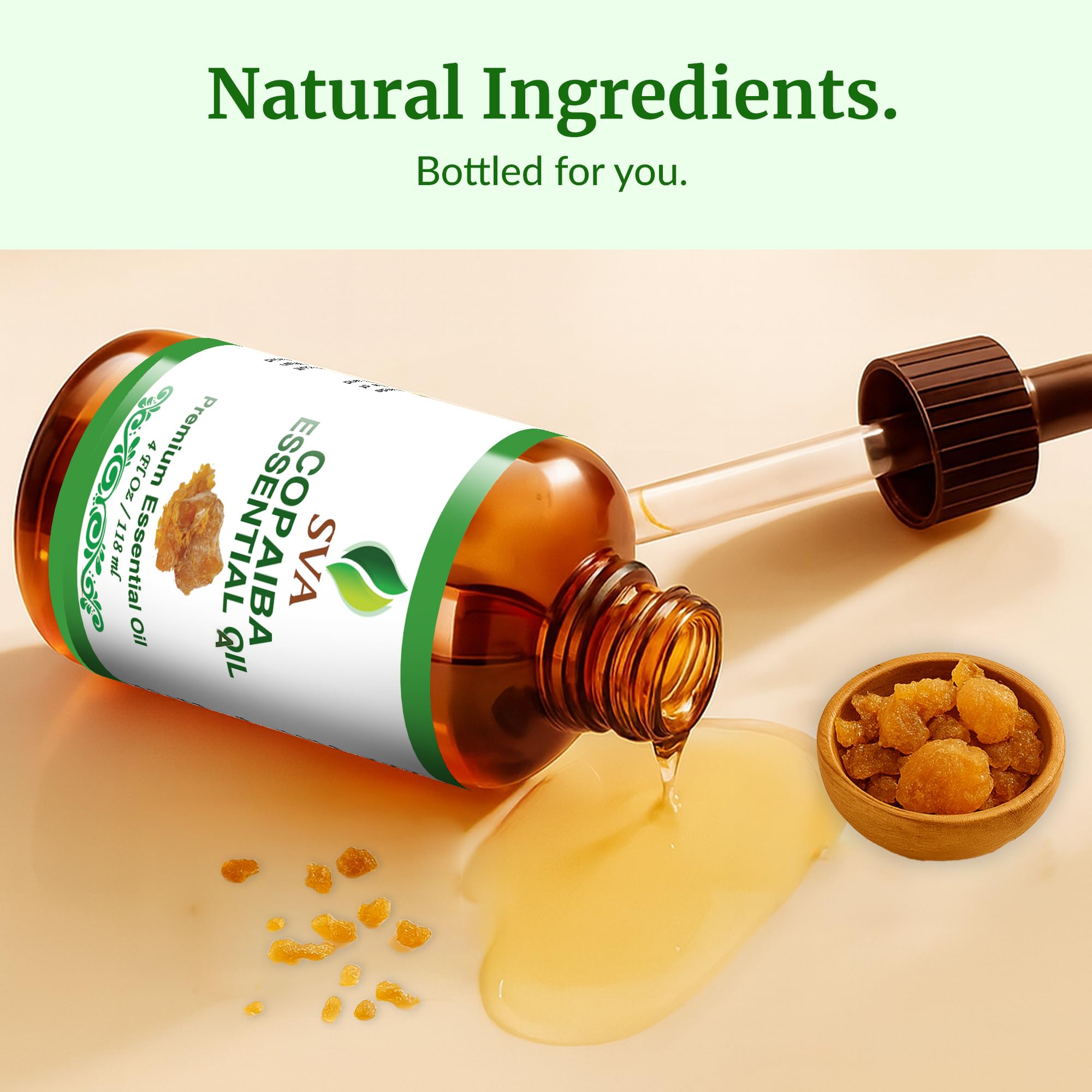 SVA Copaiba Essential Oil – 4oz | 100% Natural Copaiba Oil for Diffuser, Skin & Hair