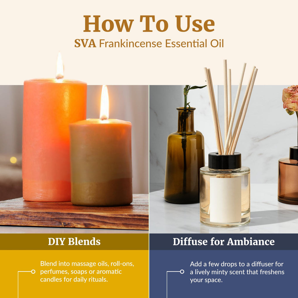 SVA Frankincense Essential Oil – 4 Fl Oz | 100% Natural Boswellia Serrata Oil