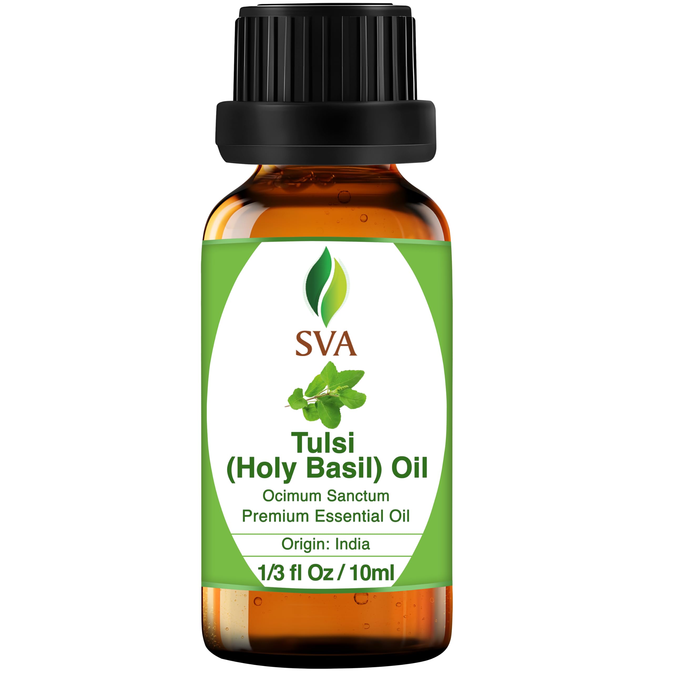 SVA Holy Tulsi Essential Oil – 1/3 oz | 100% Natural Tulsi Oil for Diffuser, Hair, Skin & Aromatherapy