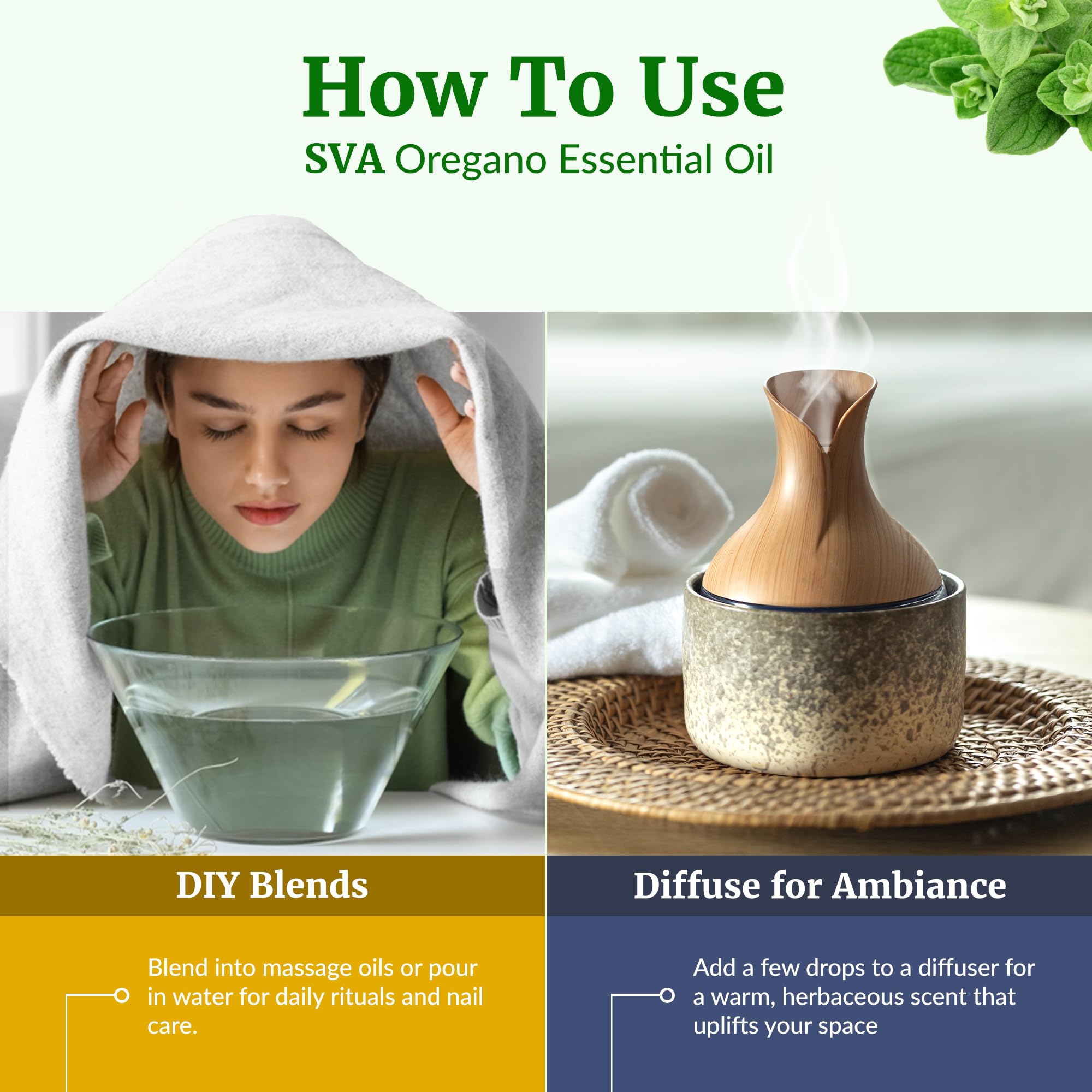 SVA Oregano Essential Oil 16oz – 100% Natural, Diffuser & Spa Oil