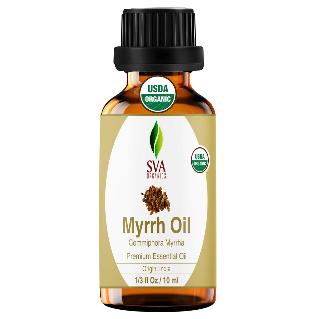 SVA Myrrh Essential Oil Organic – 1/3 Fl Oz | 100% Natural Myrrh Oil