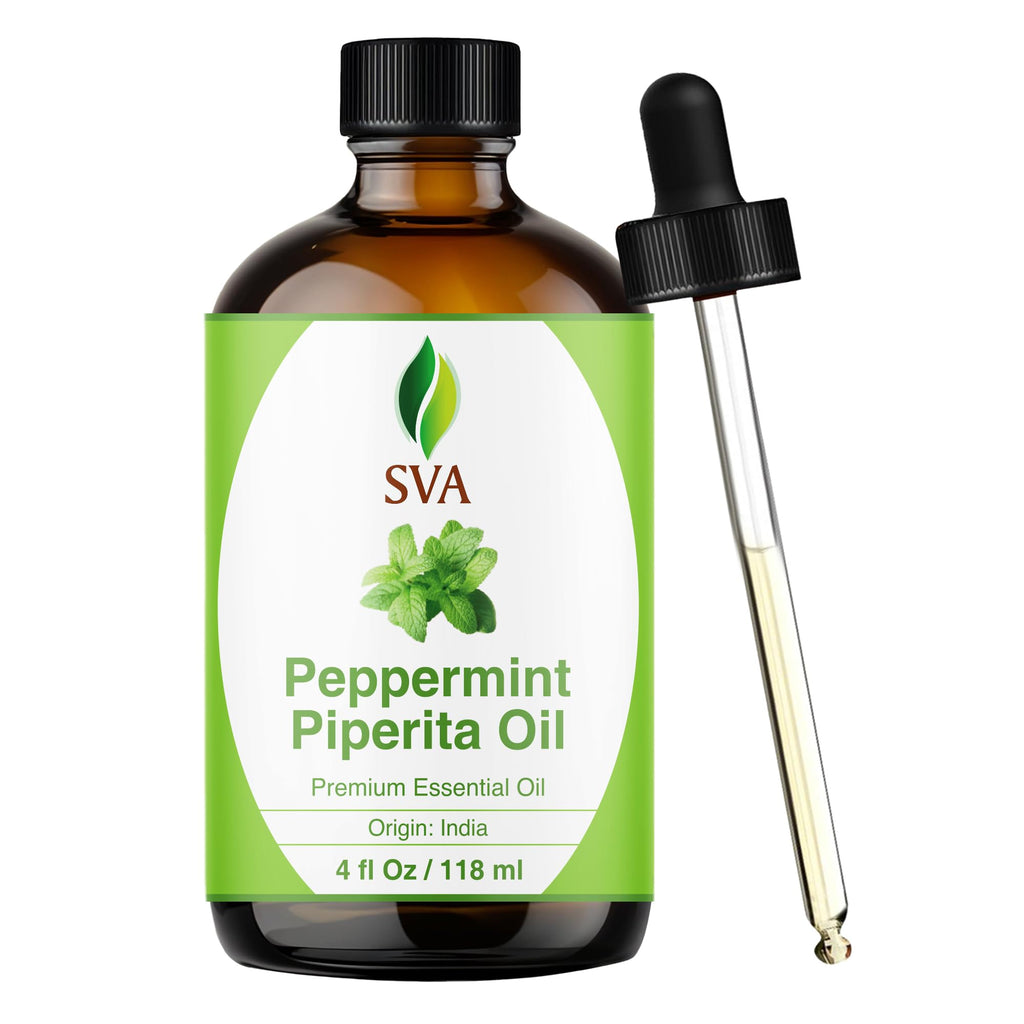 SVA Peppermint Piperita Essential Oil – 4oz – 100% Natural | Aromatherapy & Skin Care