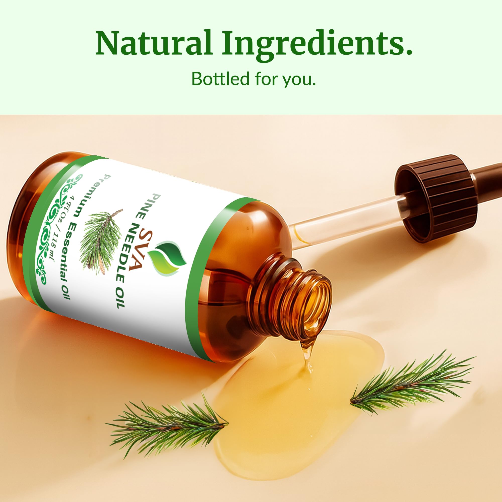 SVA Pine Needle Essential Oil – 4 Oz | 100% Natural Pine Needle Oil for Diffuser, Hair & Skin Care