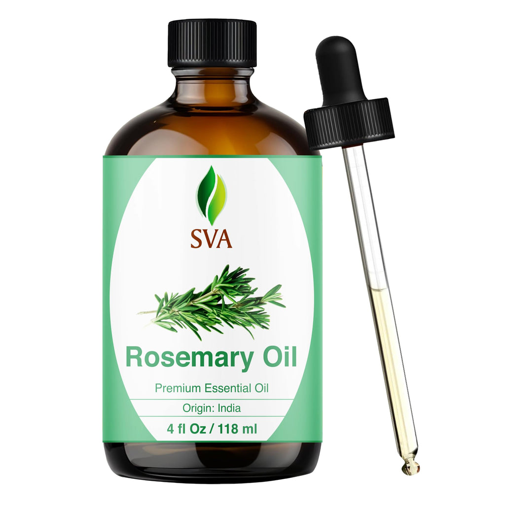SVA Rosemary Essential Oil – 4 Oz | 100% Natural, Dropper