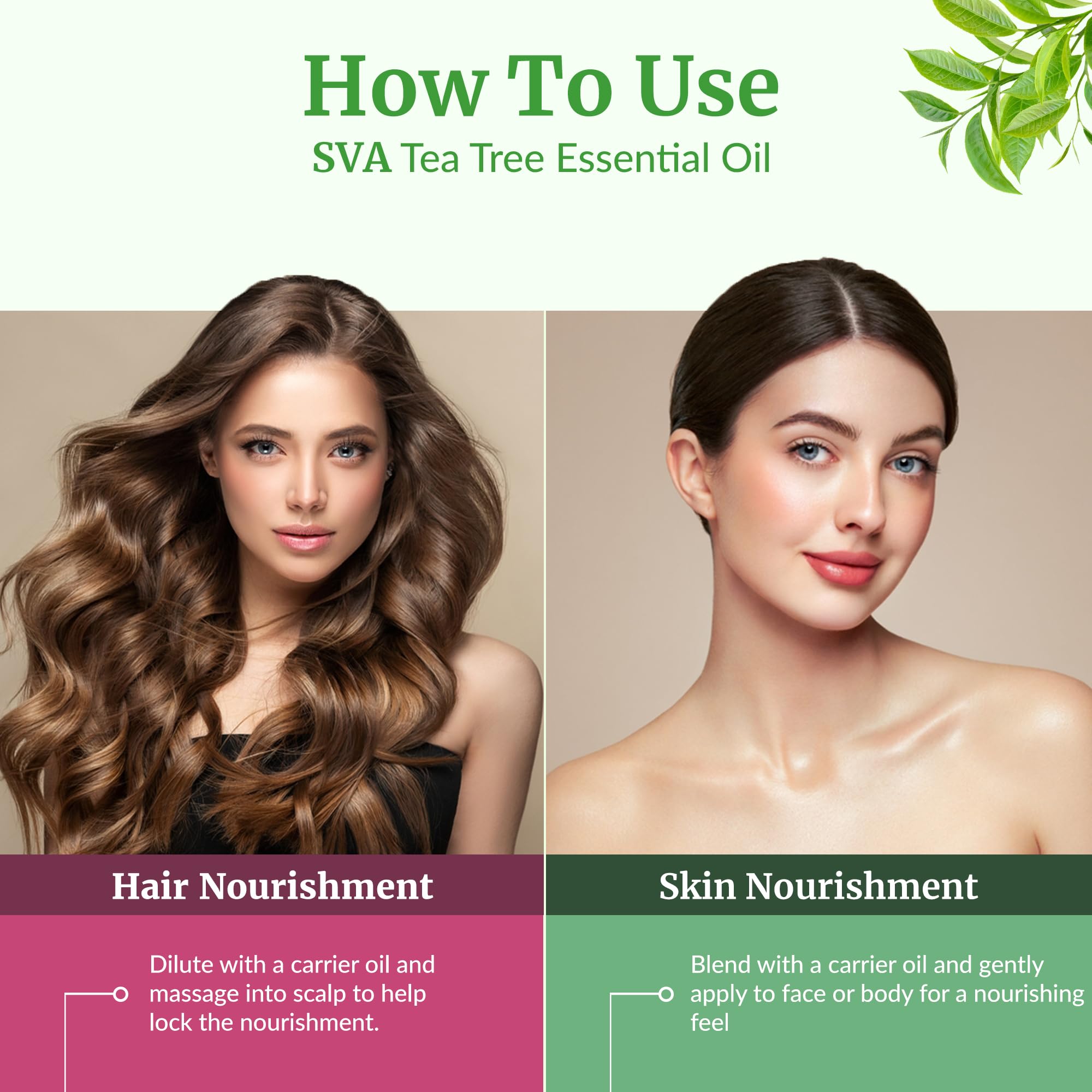 SVA Tea Tree Essential Oil 1oz – 100% Natural | Diffuser, Hair & Skin Care