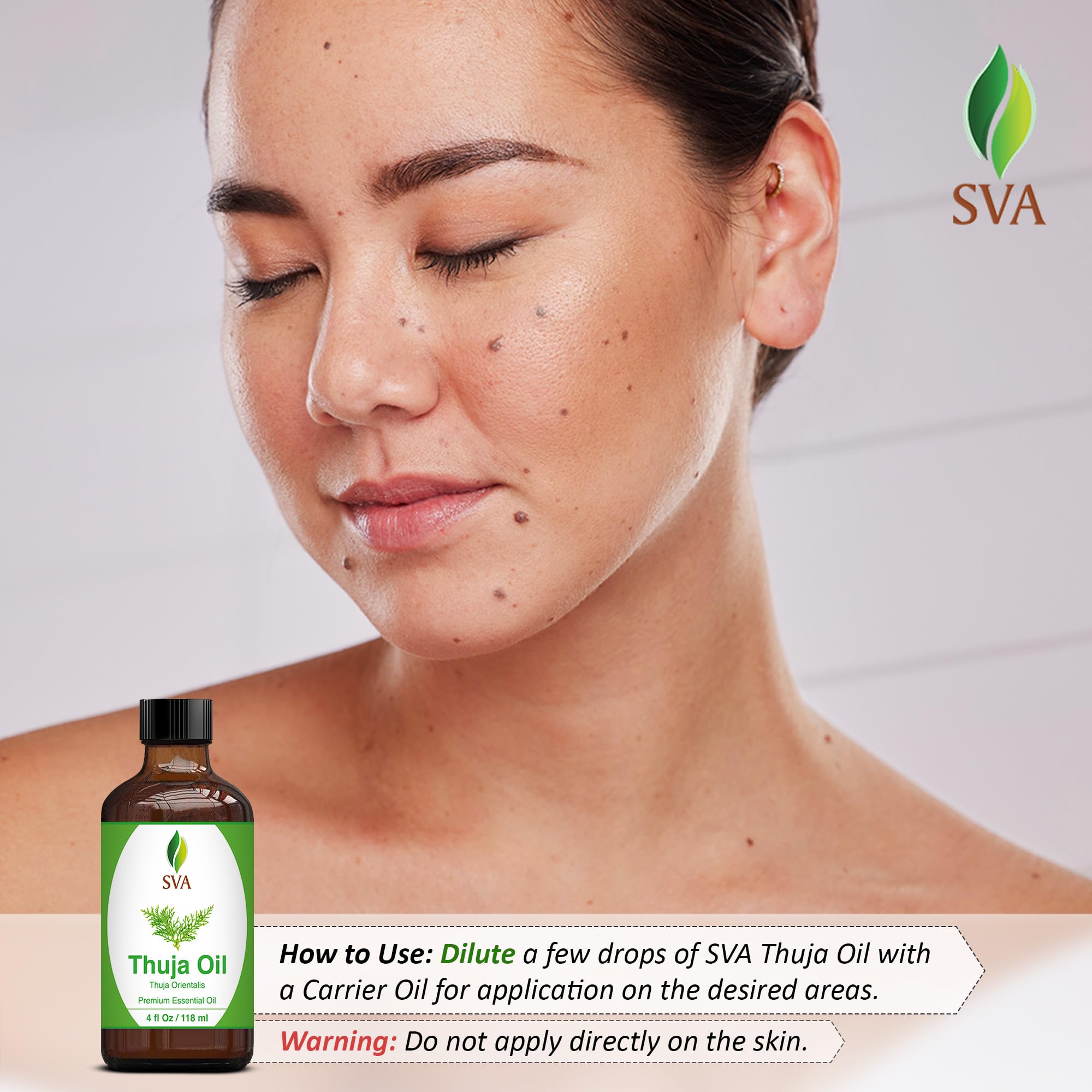 SVA Thuja Essential Oil – 4 Oz | 100% Natural Thuja Oil for Diffuser, Skin & Hair