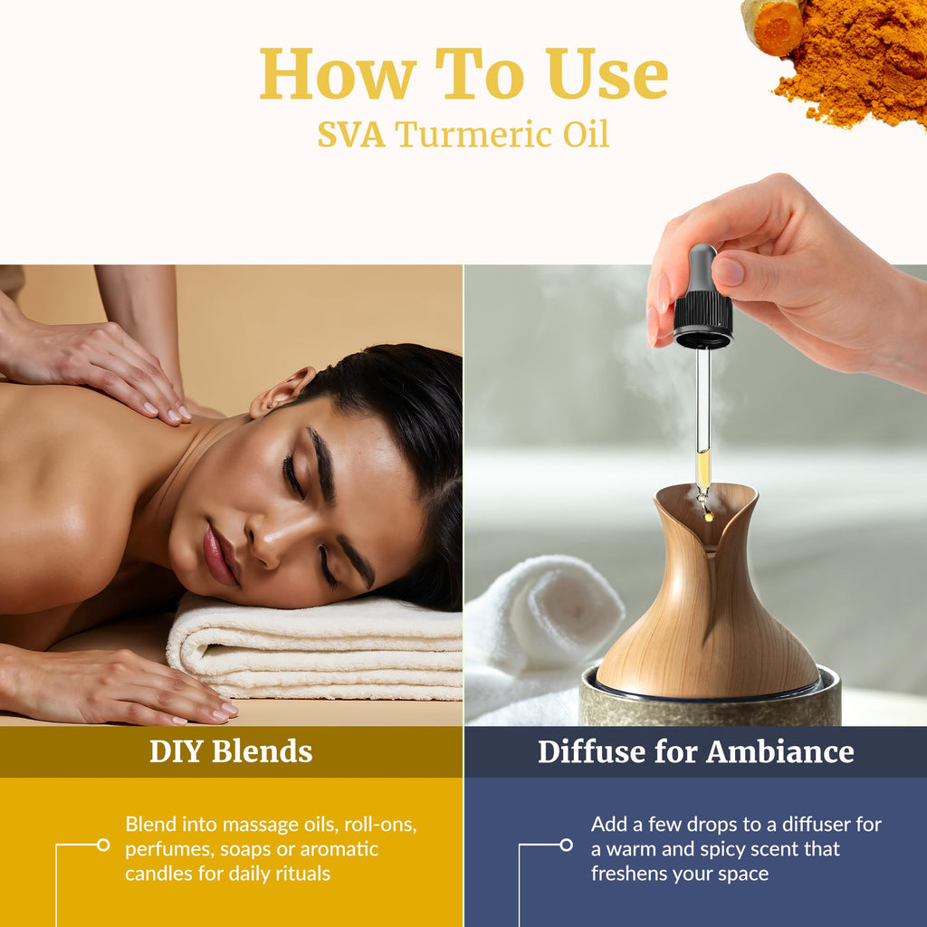 SVA Turmeric Essential Oil – 4 oz – 100% Natural – Diffuser, Skin & Hair Care