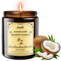 SVECKE Coconut Vanilla Scented Candles - 7oz Soy Wax Jar, Long-Lasting Aromatherapy