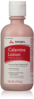 Swan Calamine Lotion, 6 Oz – Temporary Itch Relief & Drying for Skin Irritations