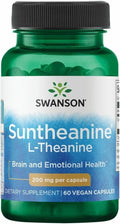 Swanson Amino Acid Suntheanine L-Theanine 200 mg – Double Potency | 60 Veg Capsules