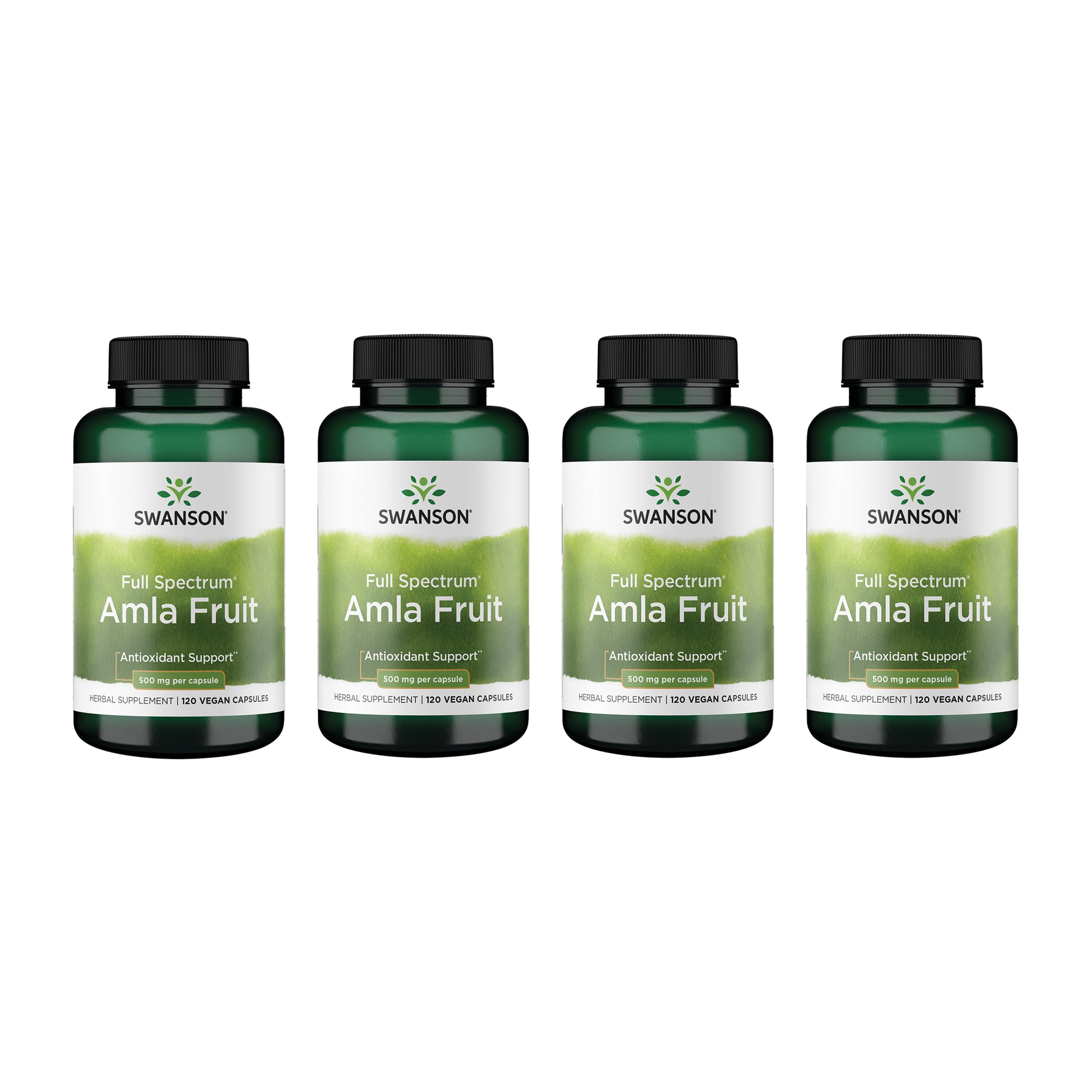 Swanson Full Spectrum Amla Fruit - Ayurvedic Indian Gooseberry Supplement, 120 Capsules (500 mg) - 4 Pack
