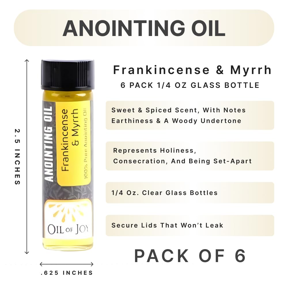 Swanson Christian Products Anointing Oil – Frankincense & Myrrh – 1/4 oz (Pack of 6)