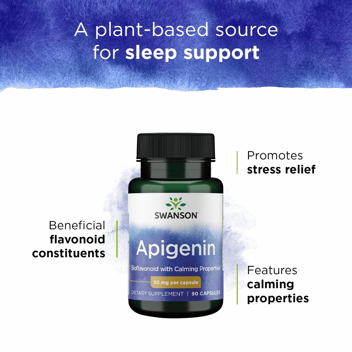 Swanson Apigenin-Bioflavonoid Supplement – Prostate Support, Sleep & Relaxation – 90 Caps x 2