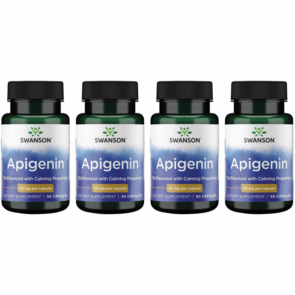 Swanson Apigenin-Bioflavonoid Supplement — Prostate & Sleep Support, 90 Caps, 50 mg Each (4 Pack)