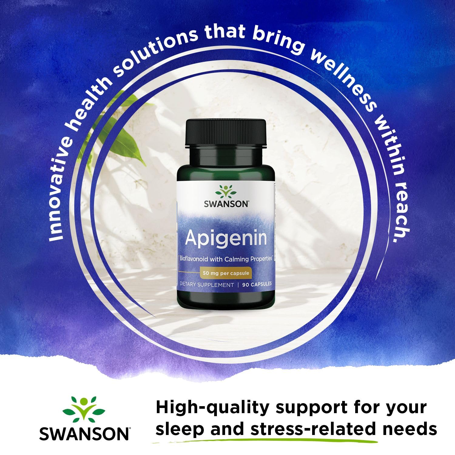 Swanson Apigenin-Bioflavonoid Supplement – Sleep, Prostate & Nerve Support – 90 Caps, 50 mg Each (3 Pack)